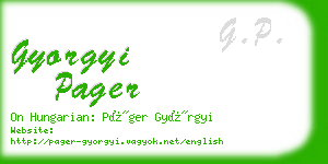 gyorgyi pager business card